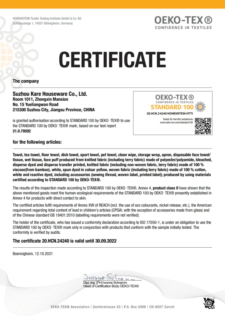 OEKO-TEX-certificate